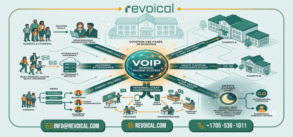 Common VoIP use cases in schools for parent calls, attendance, admissions, and staff communication