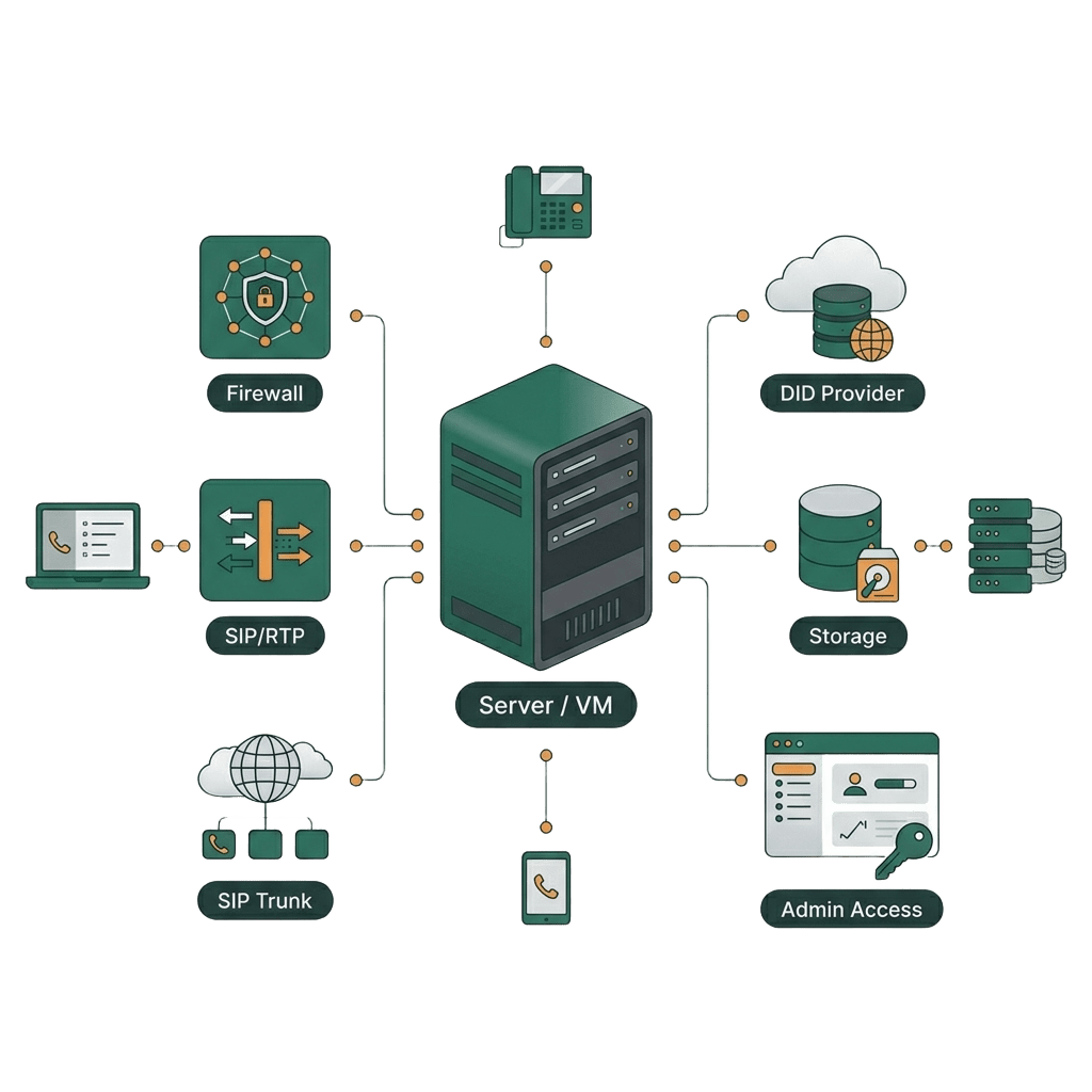Self hosted pbx requirement